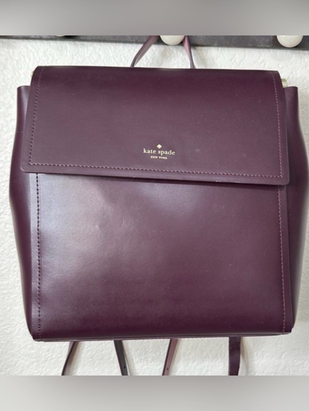 Kate Spade Leather Backpack Burgundy